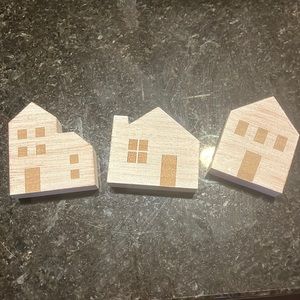 White Wooden House Letter Holders- 3 pcs